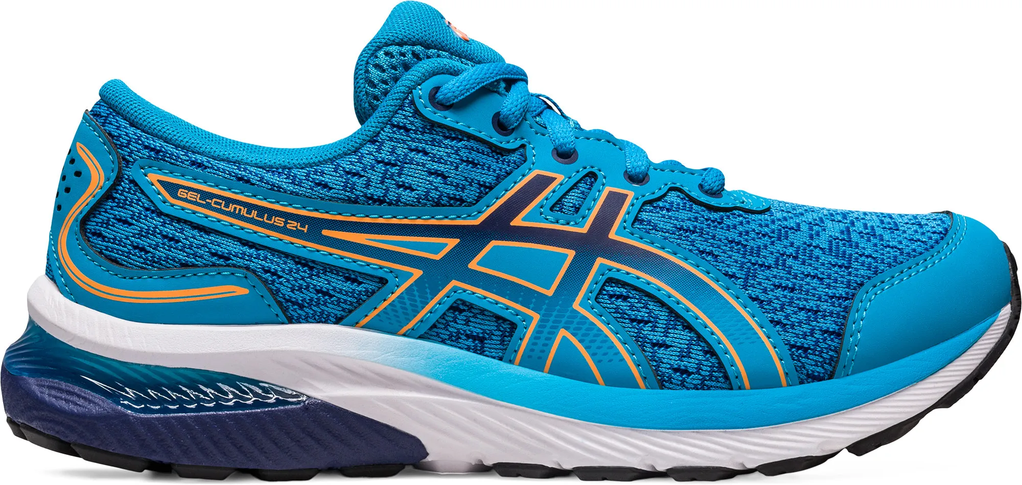 Asics Gel Cumulus 24 GS Junior Running Shoes - Blue used running in duathlons shoes