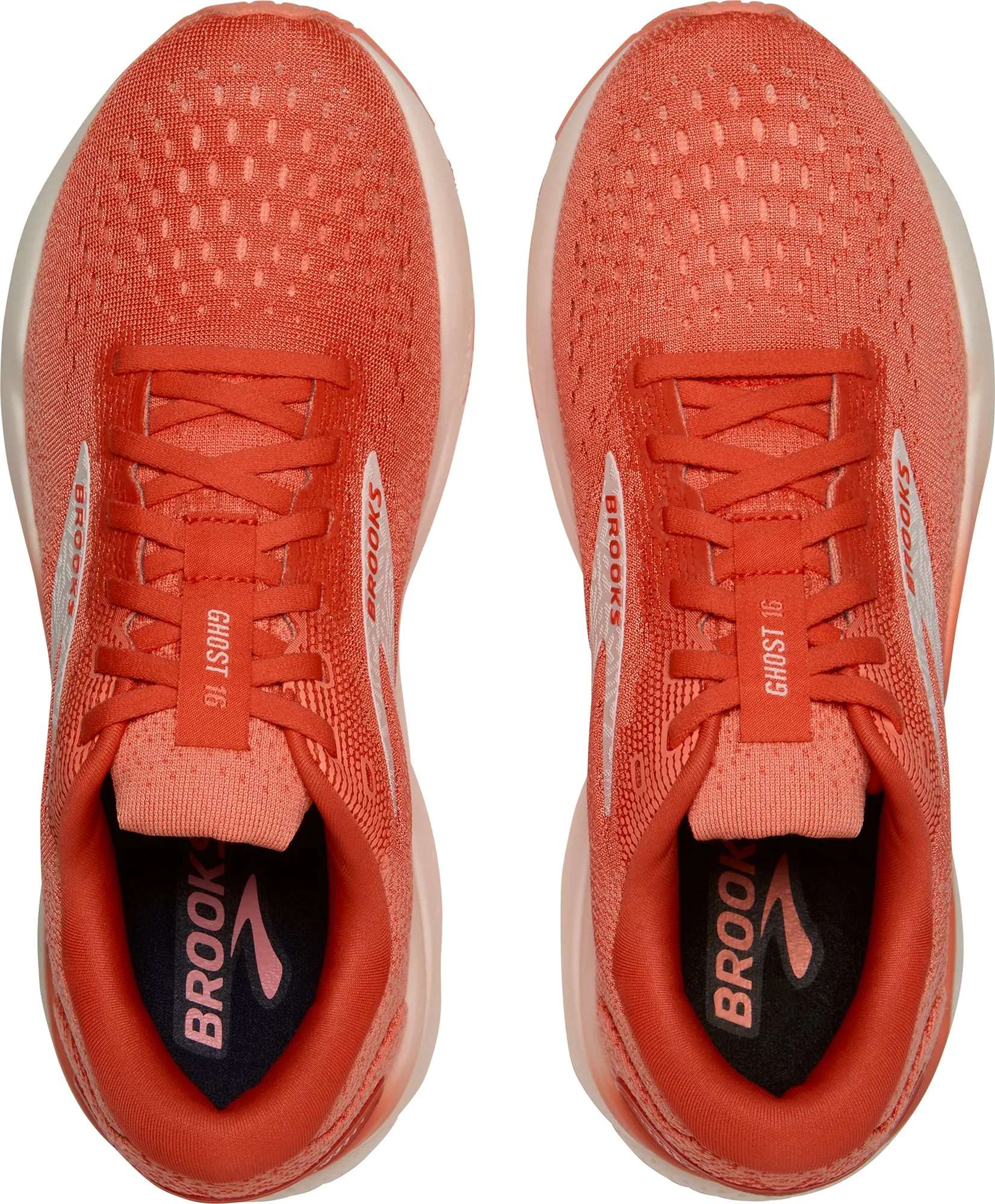 plyometric training running shoes Elastic Lace Technology Brooks Ghost 16 Womens Running Shoes - Pink