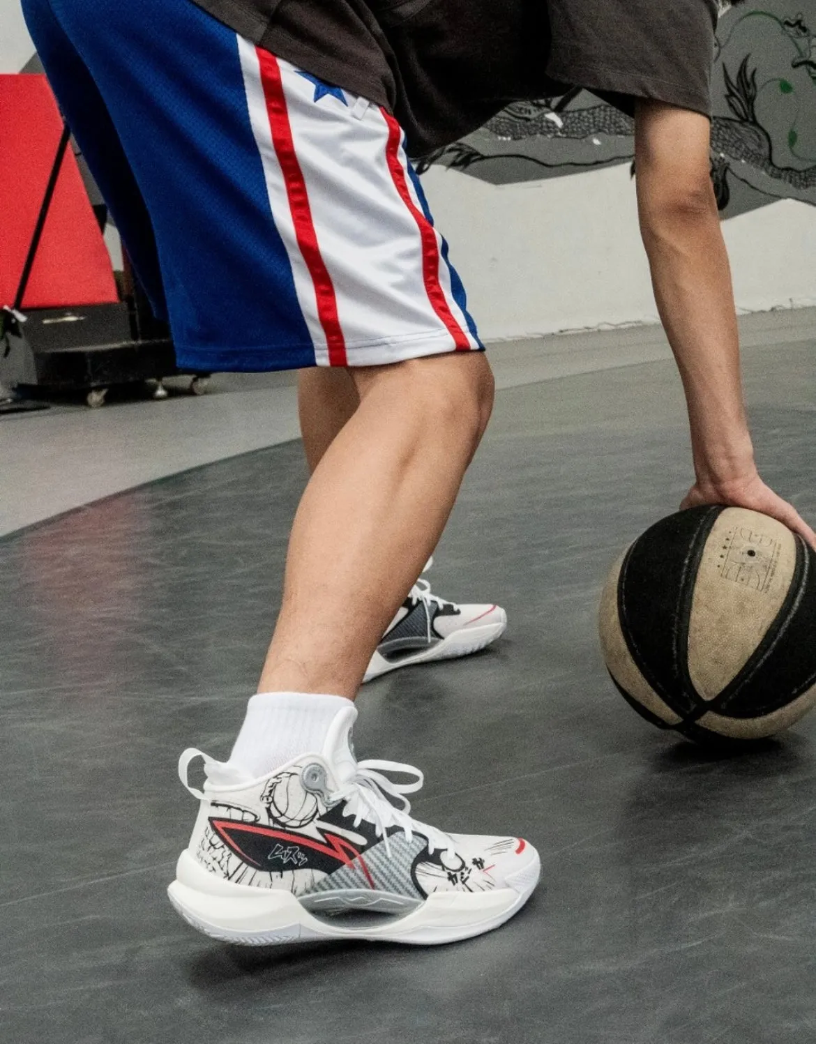??Custom Sneakers??Li-Ning Super Light 2022 x The First Slam Dunk - Black/Red Practice Game Flow