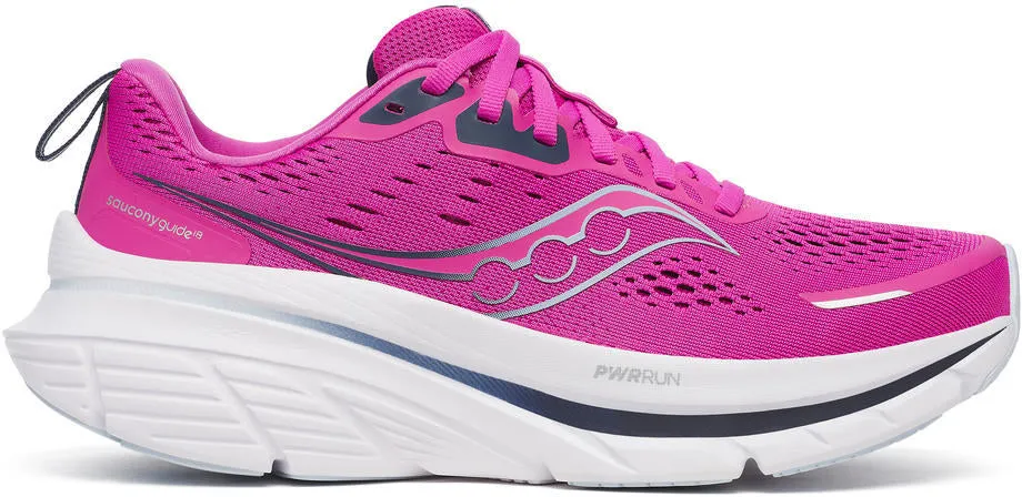 Saucony Guide 18 Womens Running Shoes - Pink running on track