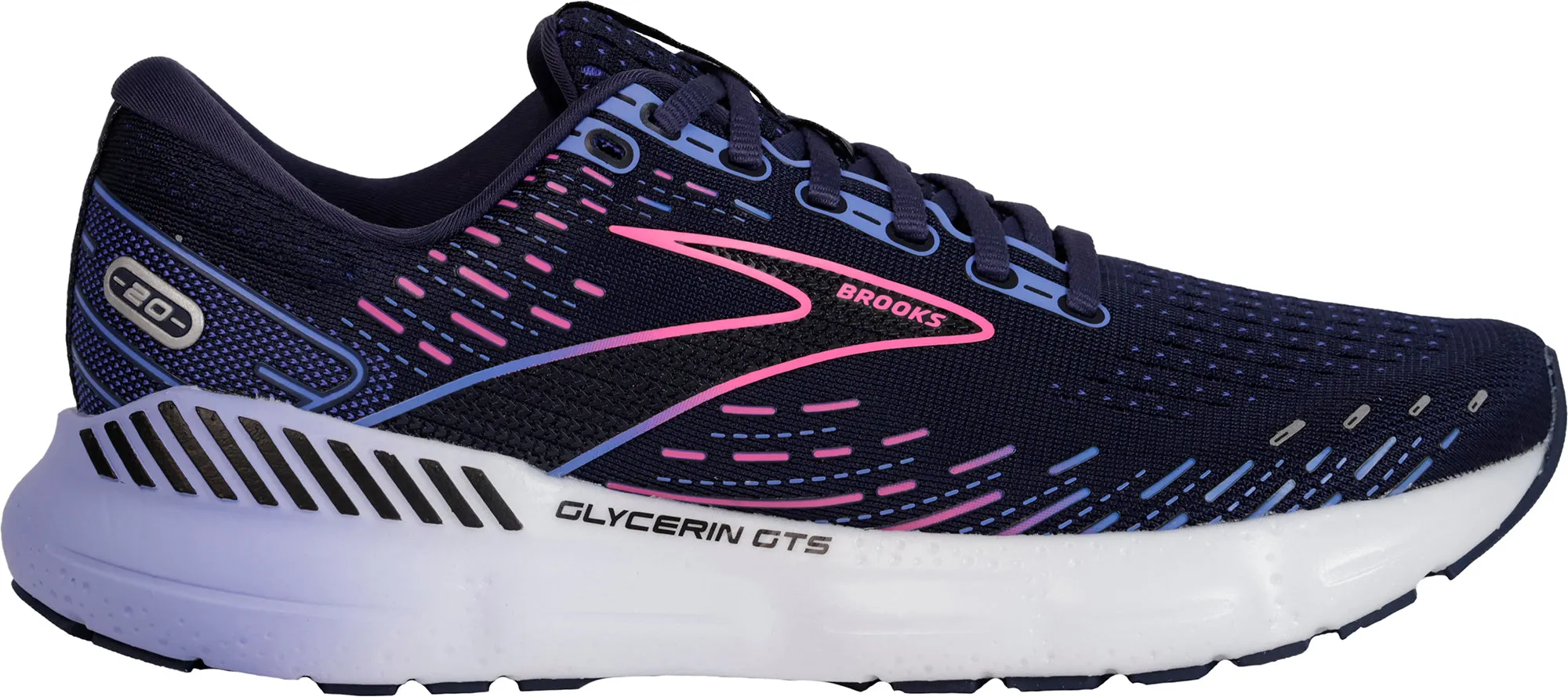Hyper Compression EVA running in dusty tracks shoes Brooks Glycerin GTS 20 Womens Running Shoes - Navy
