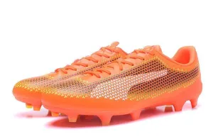 PUMA evoSPEED 17 FG Soccer Cleats Orange Black White Casual Play Inner Grip