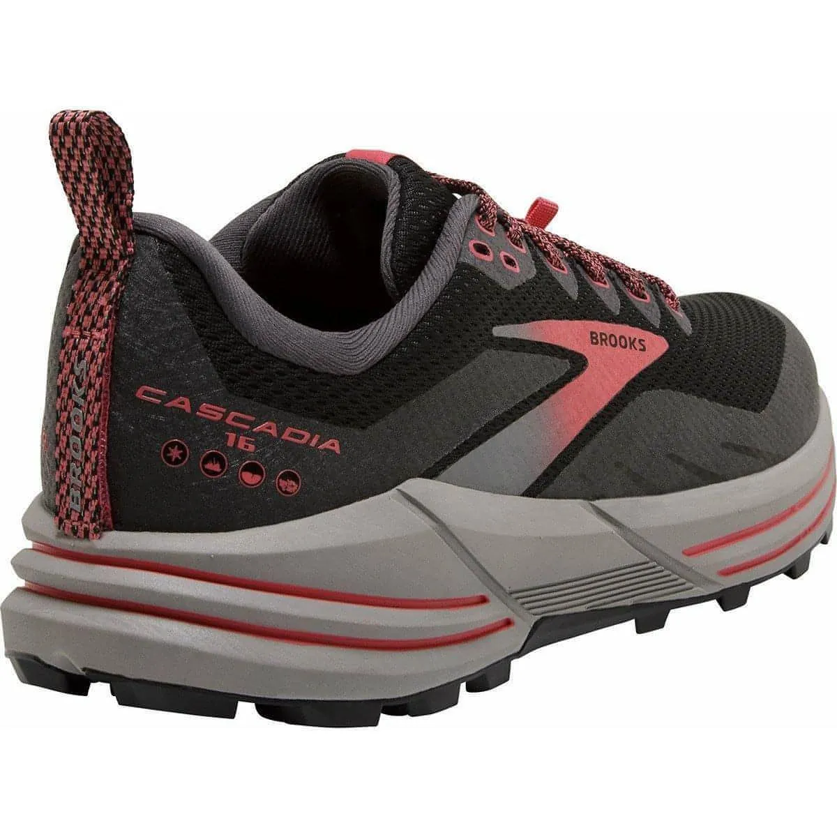 Brooks Cascadia 16 GORE-TEX Womens Trail Running Shoes - Black Hyper Elastic Cushioning Flexible Outsole Construction