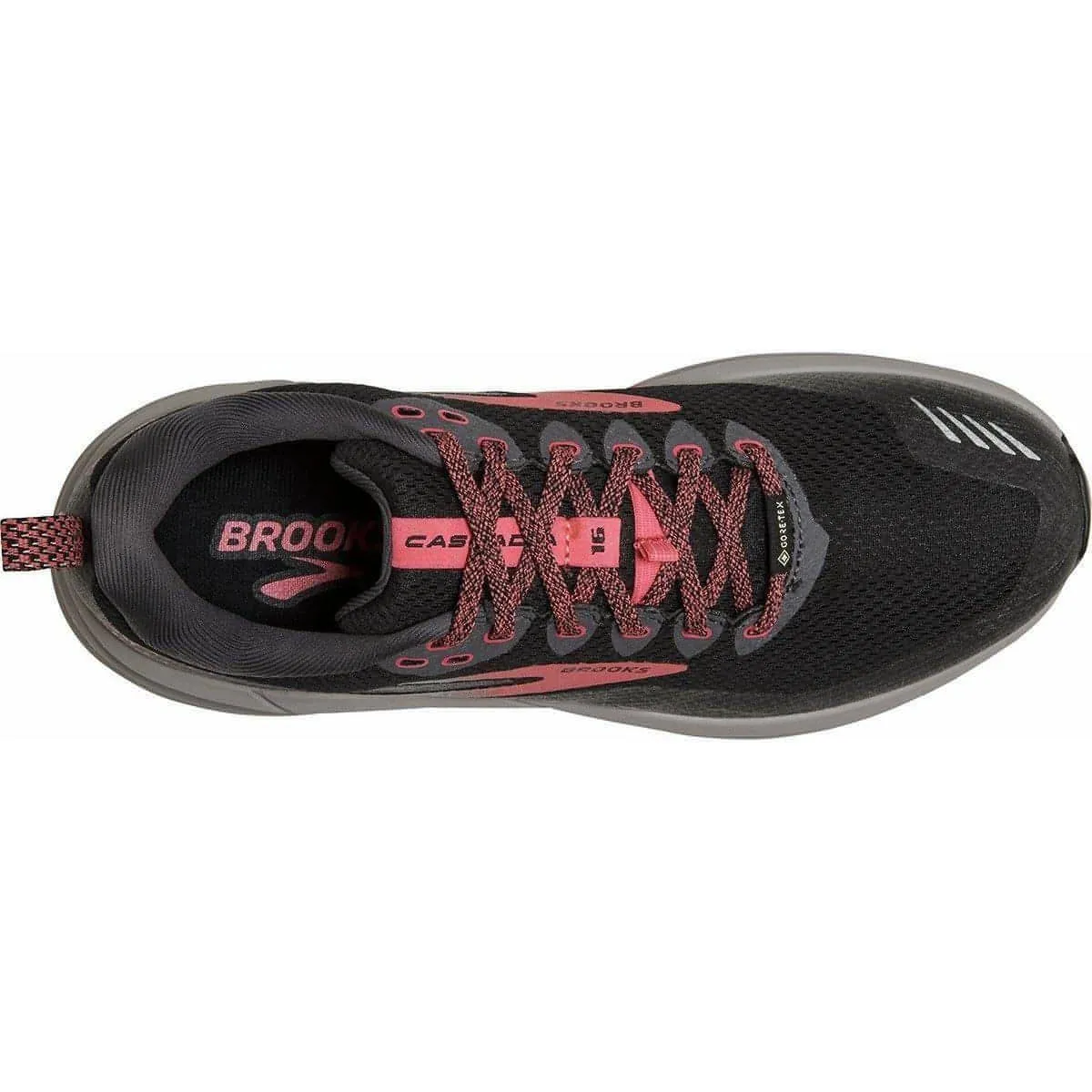 Brooks Cascadia 16 GORE-TEX Womens Trail Running Shoes - Black shoe bags PaddedTongue