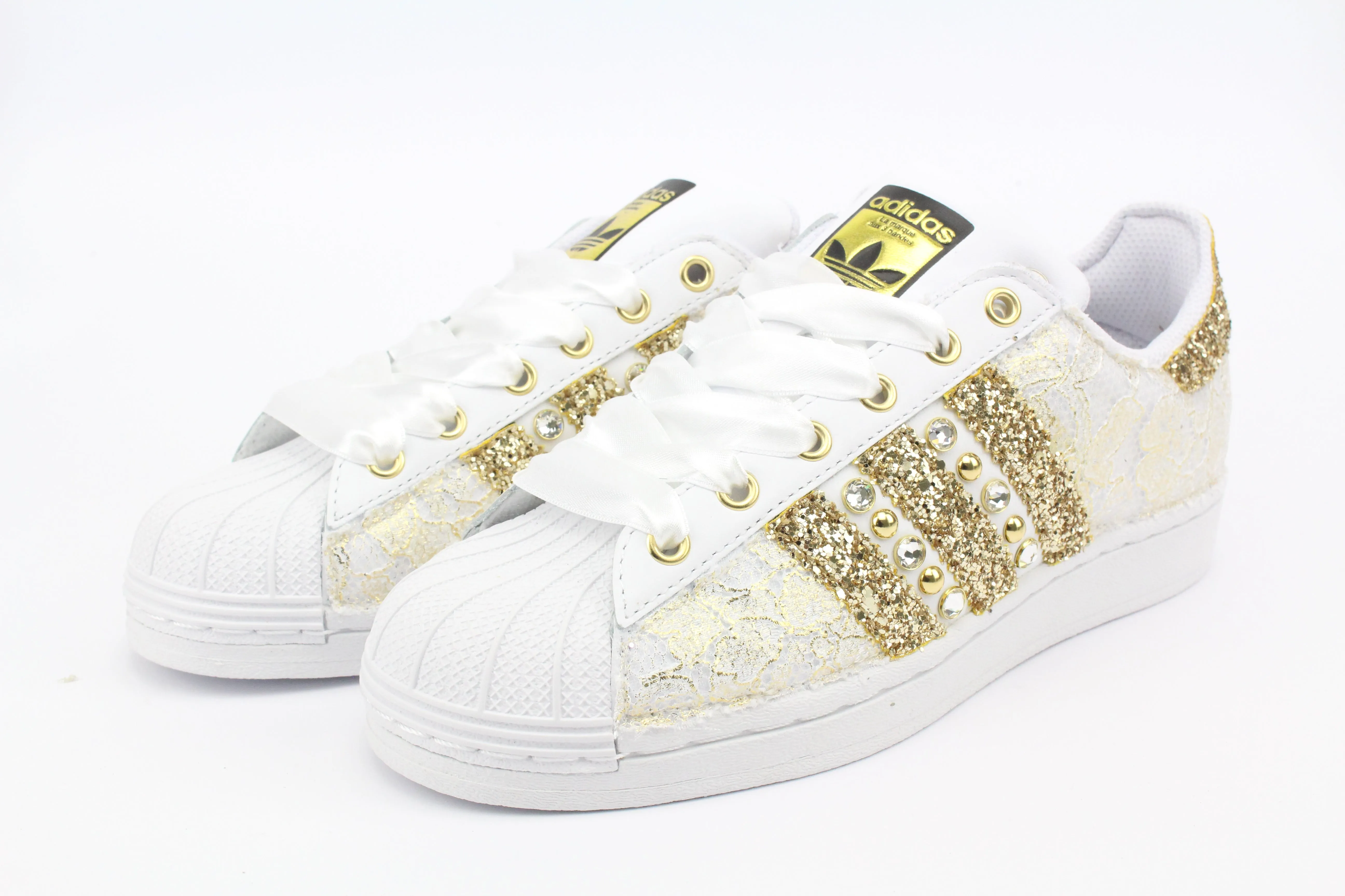 Adidas Superstar Pizzo Gold Glitter & Strass Bright Jog Adjustable lacing