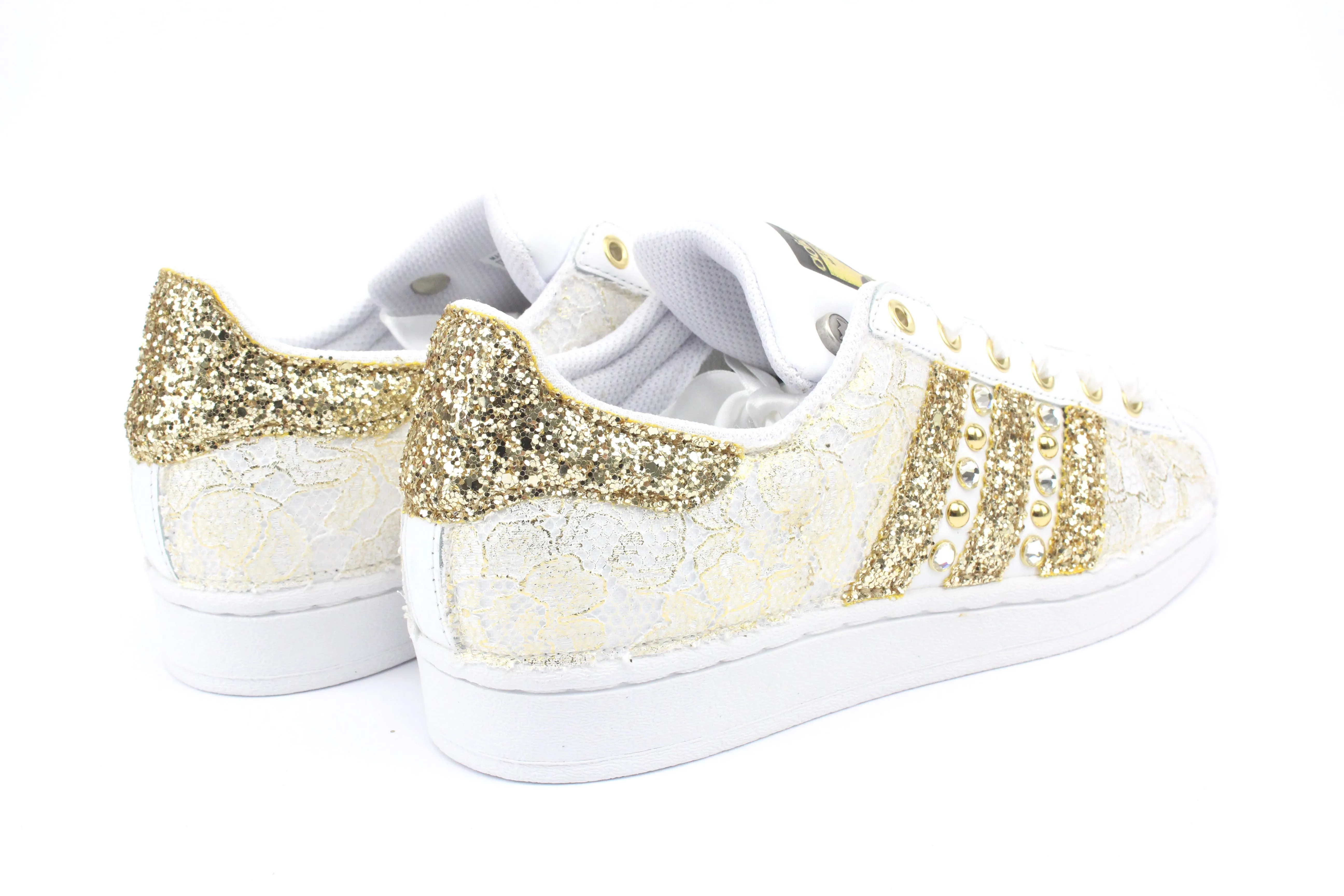 Adidas Superstar Pizzo Gold Glitter & Strass Simple Vibes Breathable Design