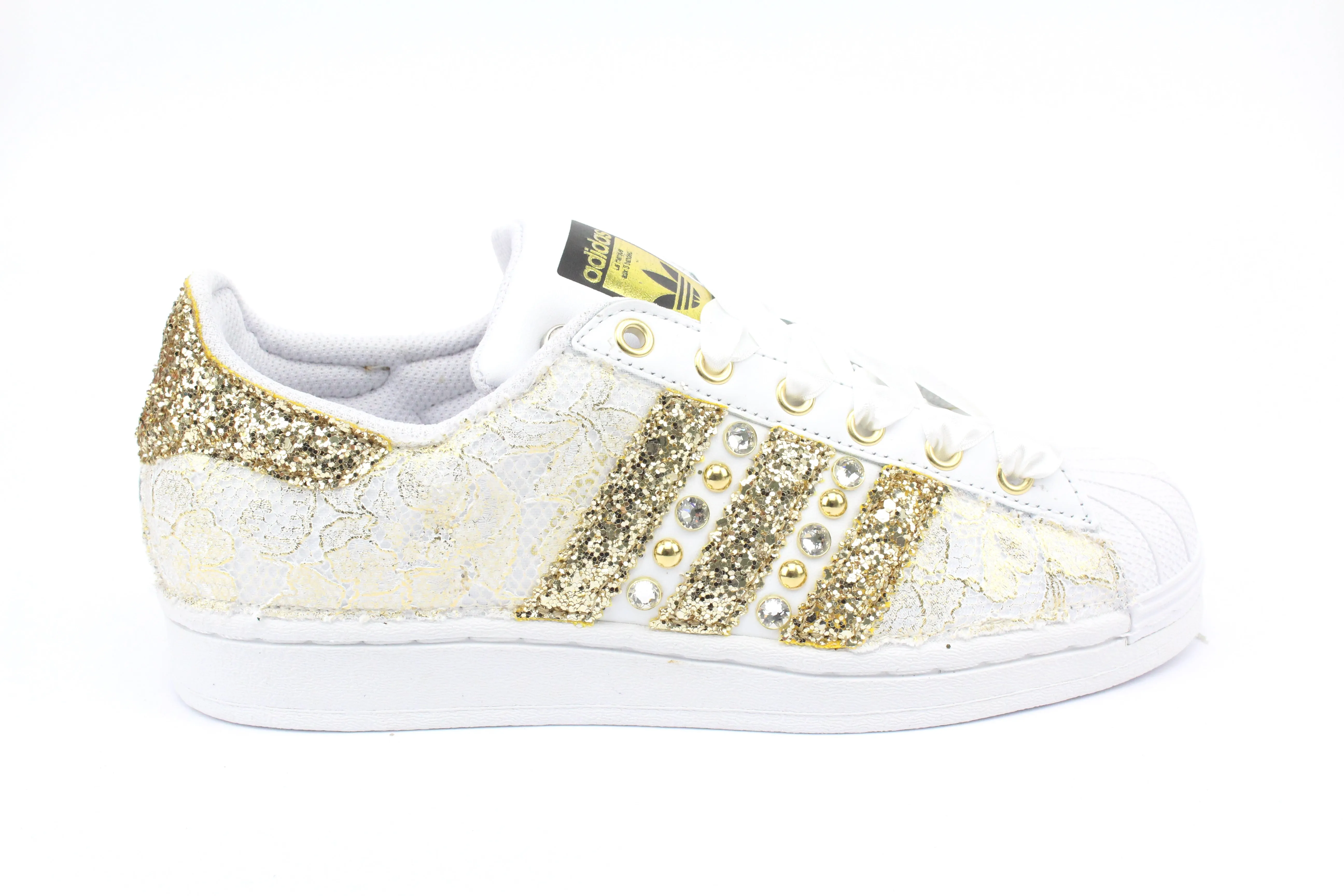 Adidas Superstar Pizzo Gold Glitter & Strass Durable Fit