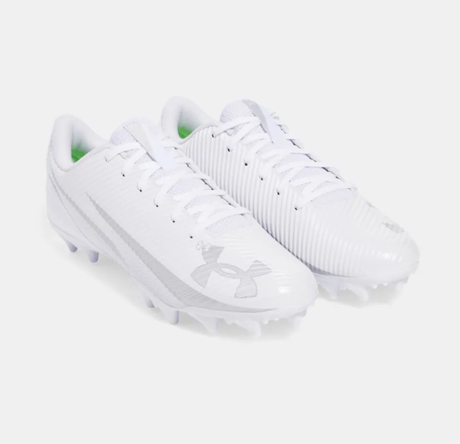 Clean White Under Armour Blur Select Football Cleats | White