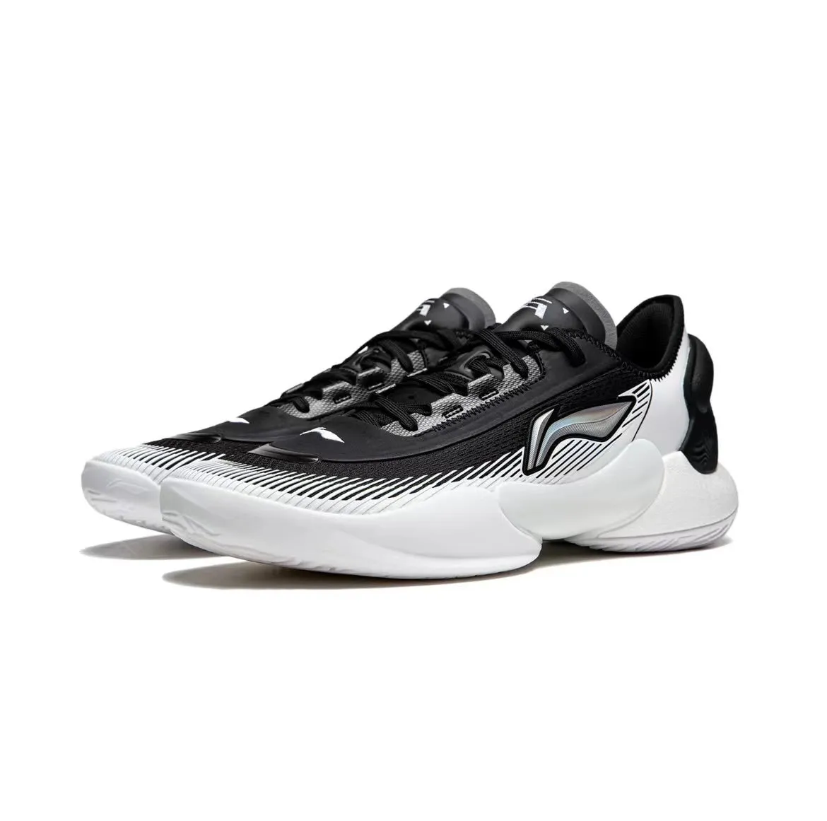 Li-Ning Yushuai 18 V2 - Black/White Hexagonal Grip Texture Padded Collar Padding