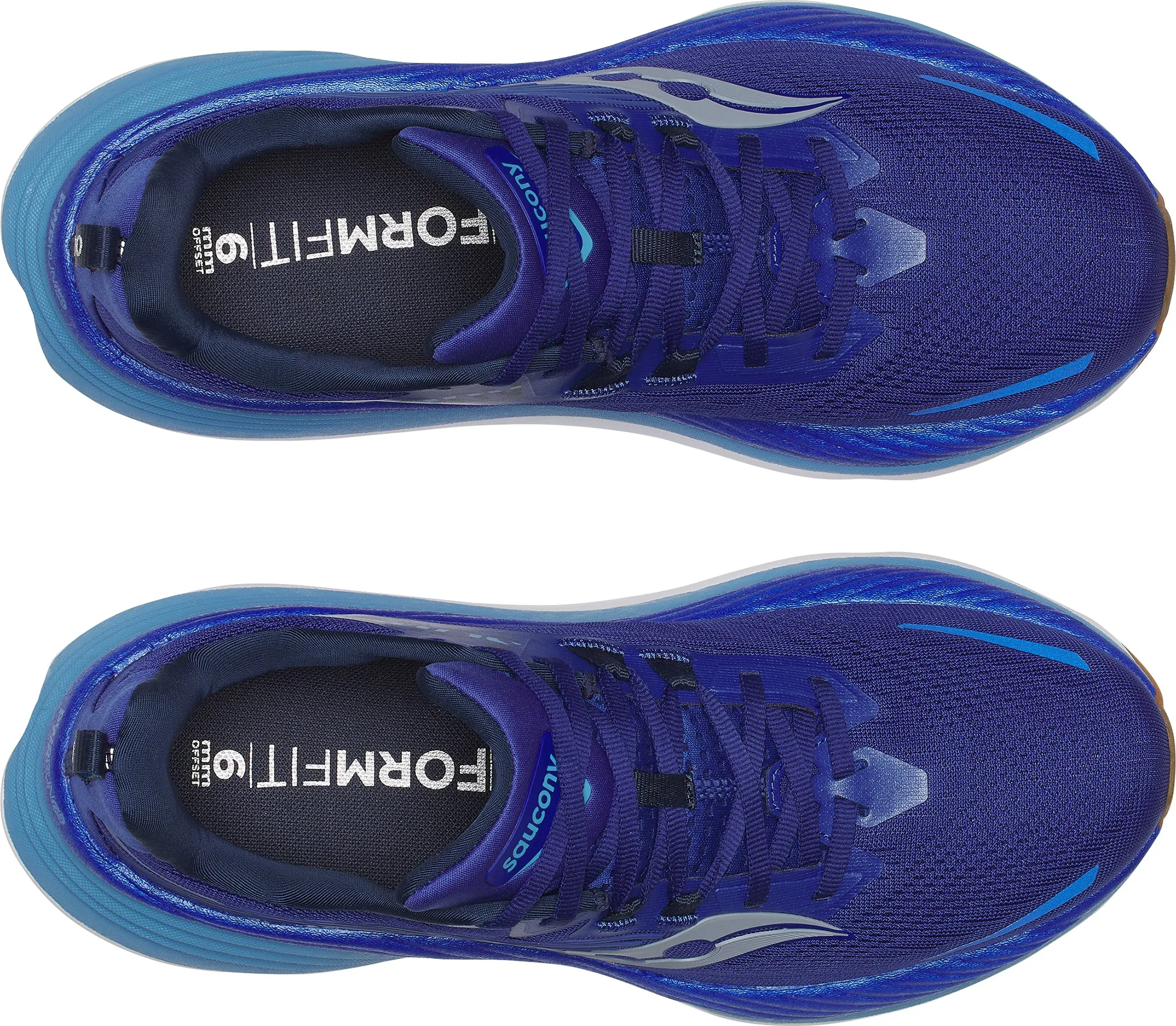 suitable for workouts water - repellent upper shoes Saucony Hurricane 24 Mens Running Shoes - Blue
