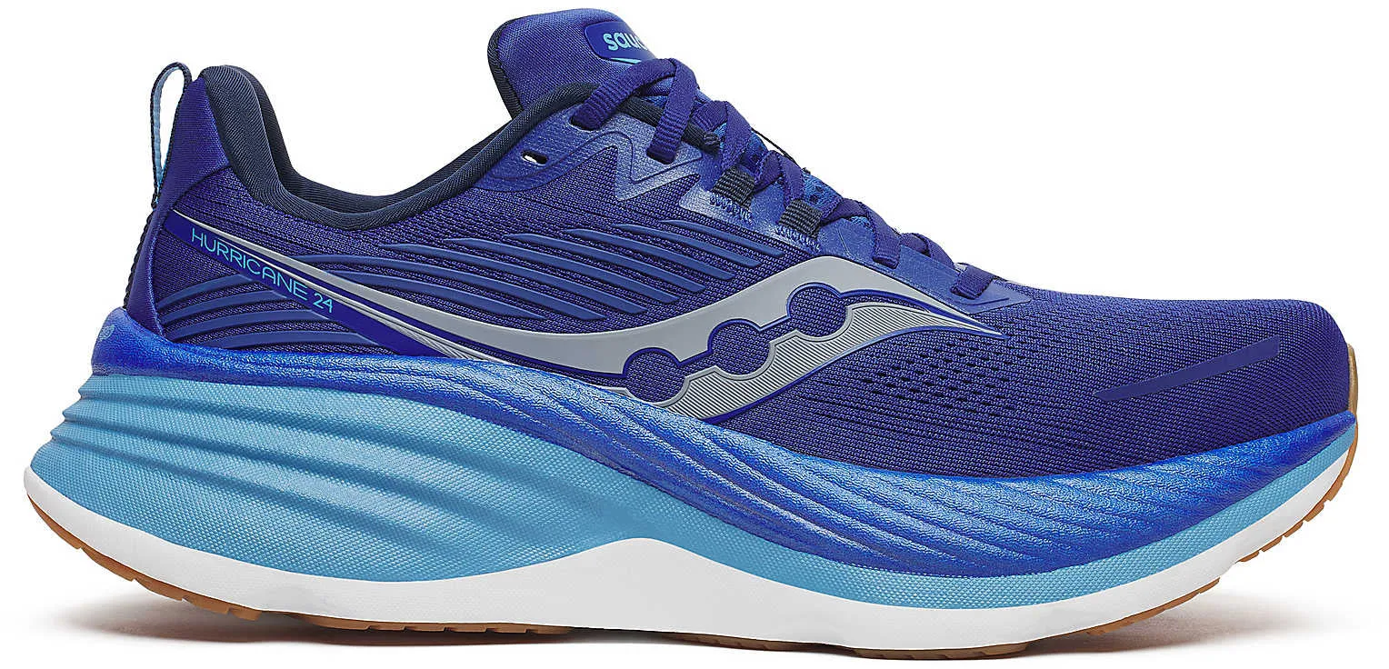 designer running shoes Saucony Hurricane 24 Mens Running Shoes - Blue