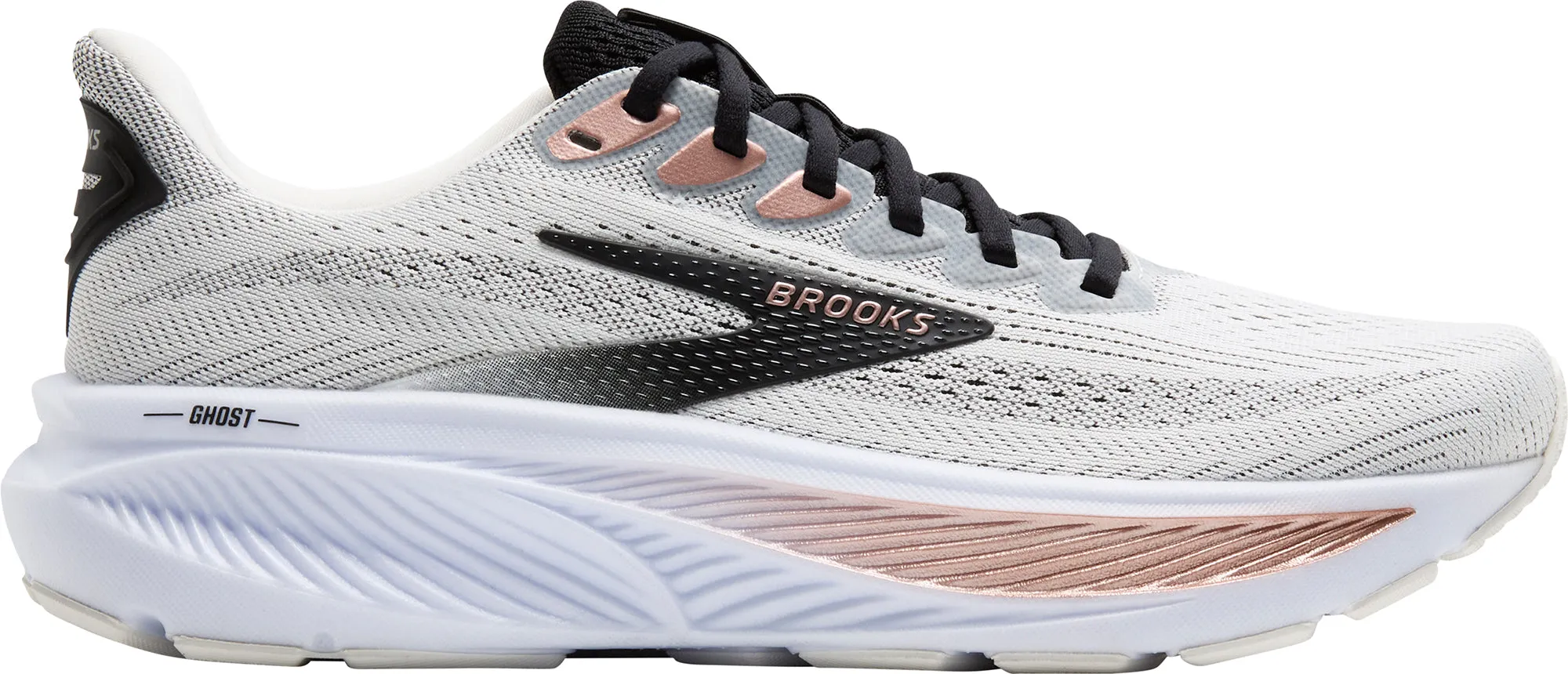 Brooks Ghost 17 Womens Running Shoes - White running in a canyon shoes low - top mobility