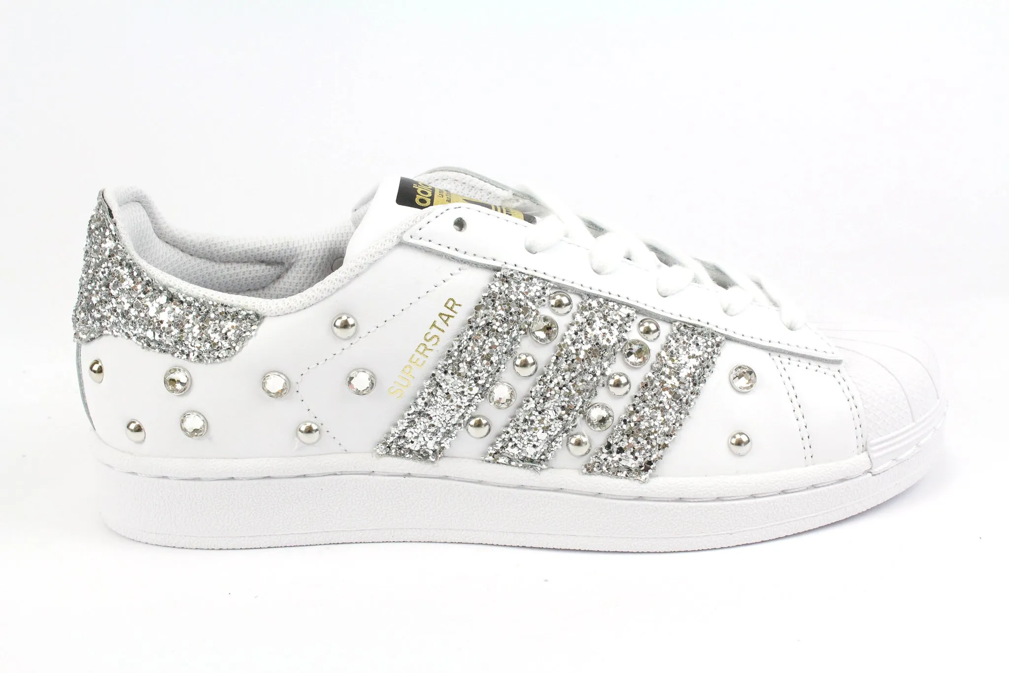 Trend Fit Print Fun Adidas Superstar Silver Glitter Strass & Borchie