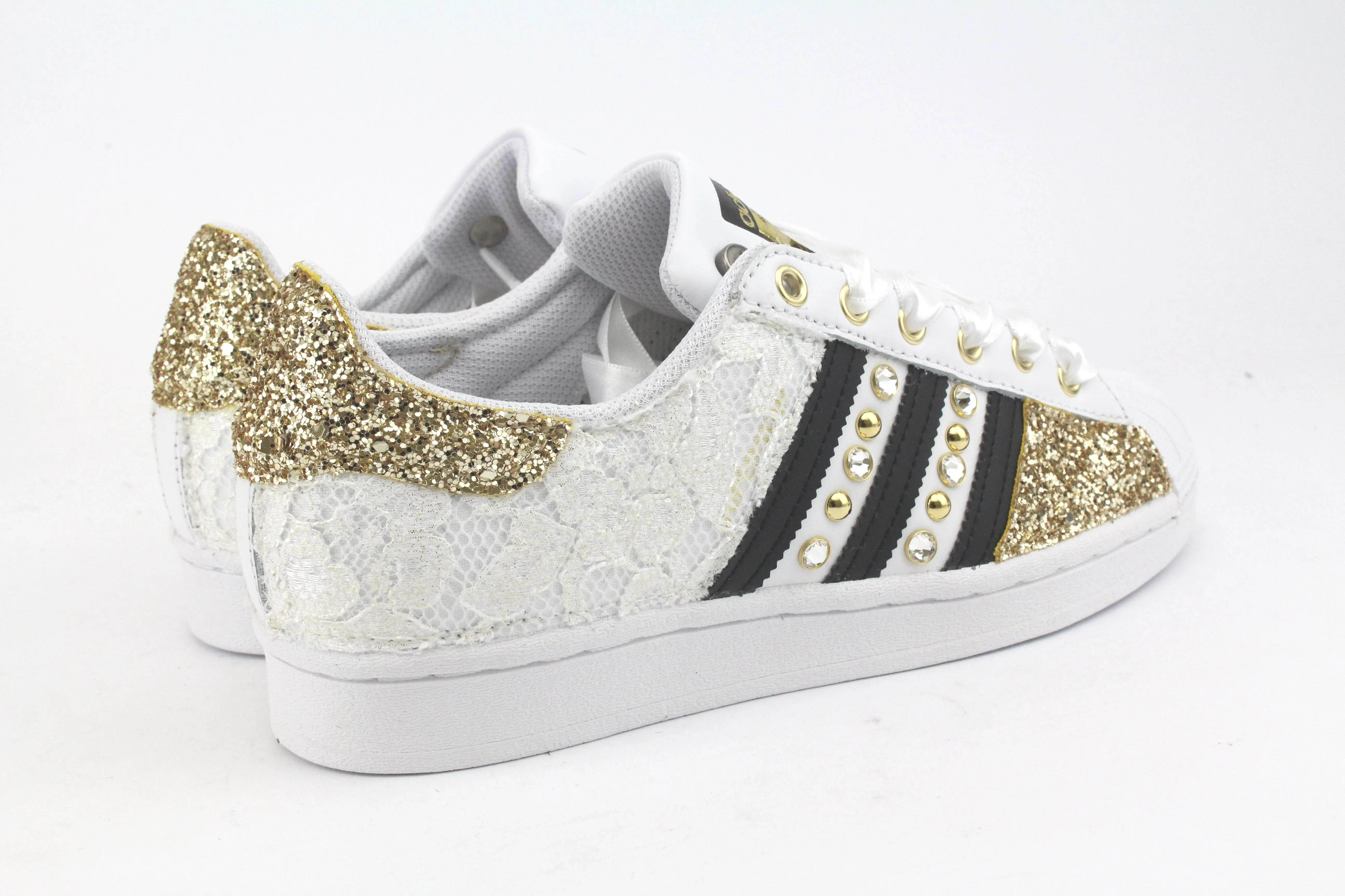 Coast Jog Adidas Superstar Pizzo White Glitter Oro