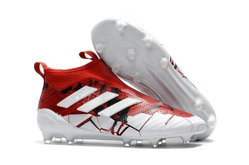 All Day Comfort Adidas Ace 17  Purecontrol  FG Soccer Cleats White Solar Red