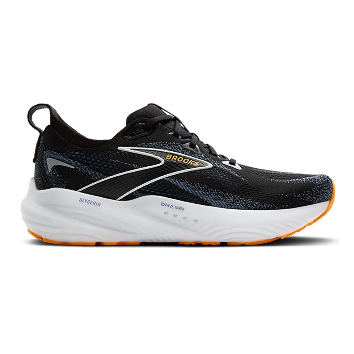 Brooks Glycerin 22 Black - Country Blue - Orange Pop professional athletes Lightweight Cushioning Technology