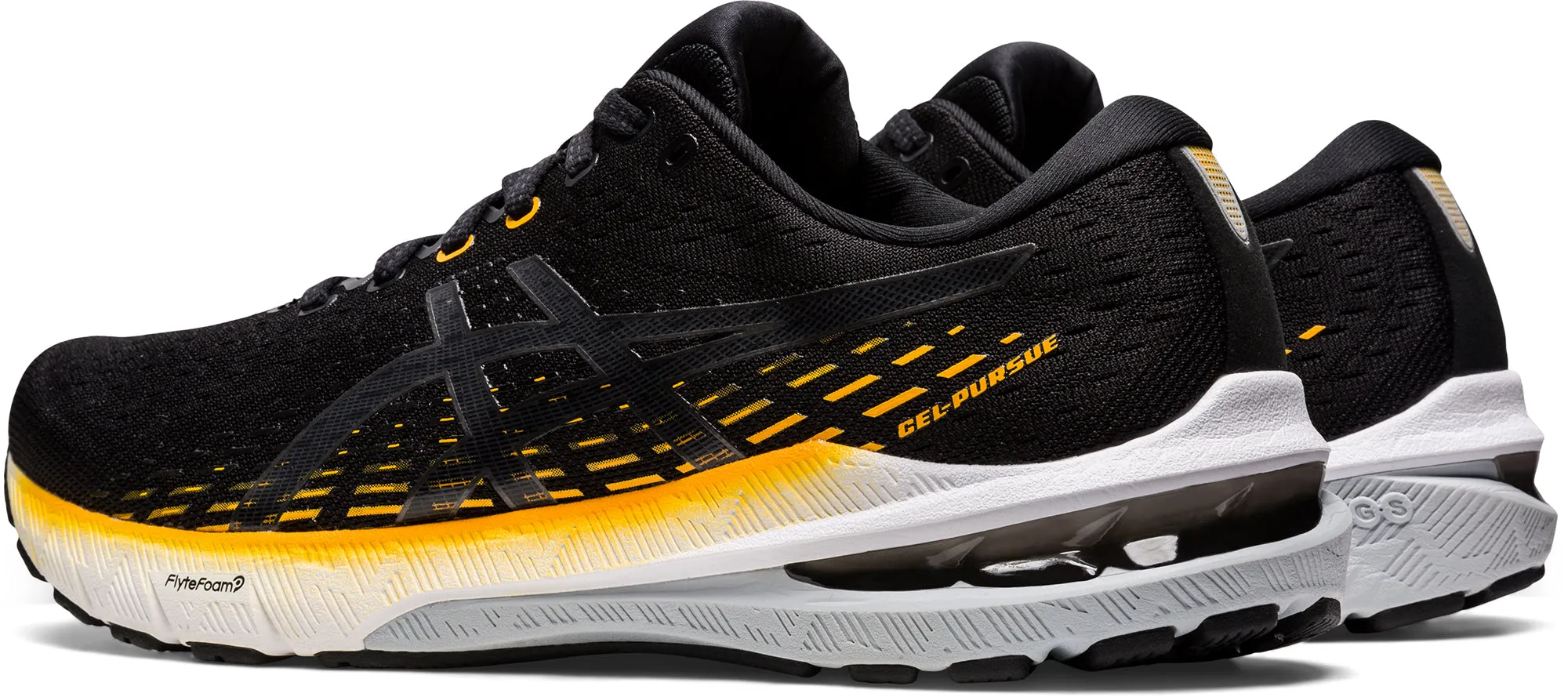 Asics Gel Pursue 8 Mens Running Shoes - Black shock - absorbing insole shoes Impact Diffusing Heel