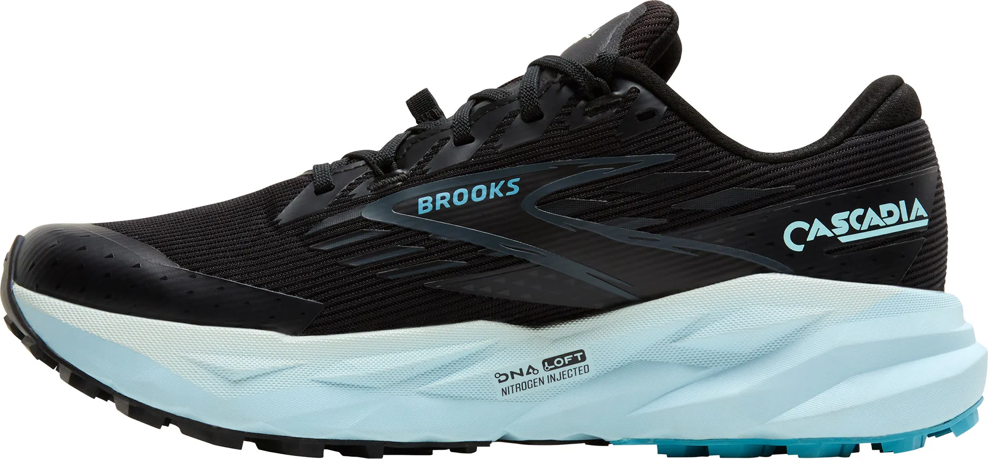 Brooks Cascadia 19 GORE-TEX Womens Trail Running Shoes - Black Non Compression Lacing Comfort Socks