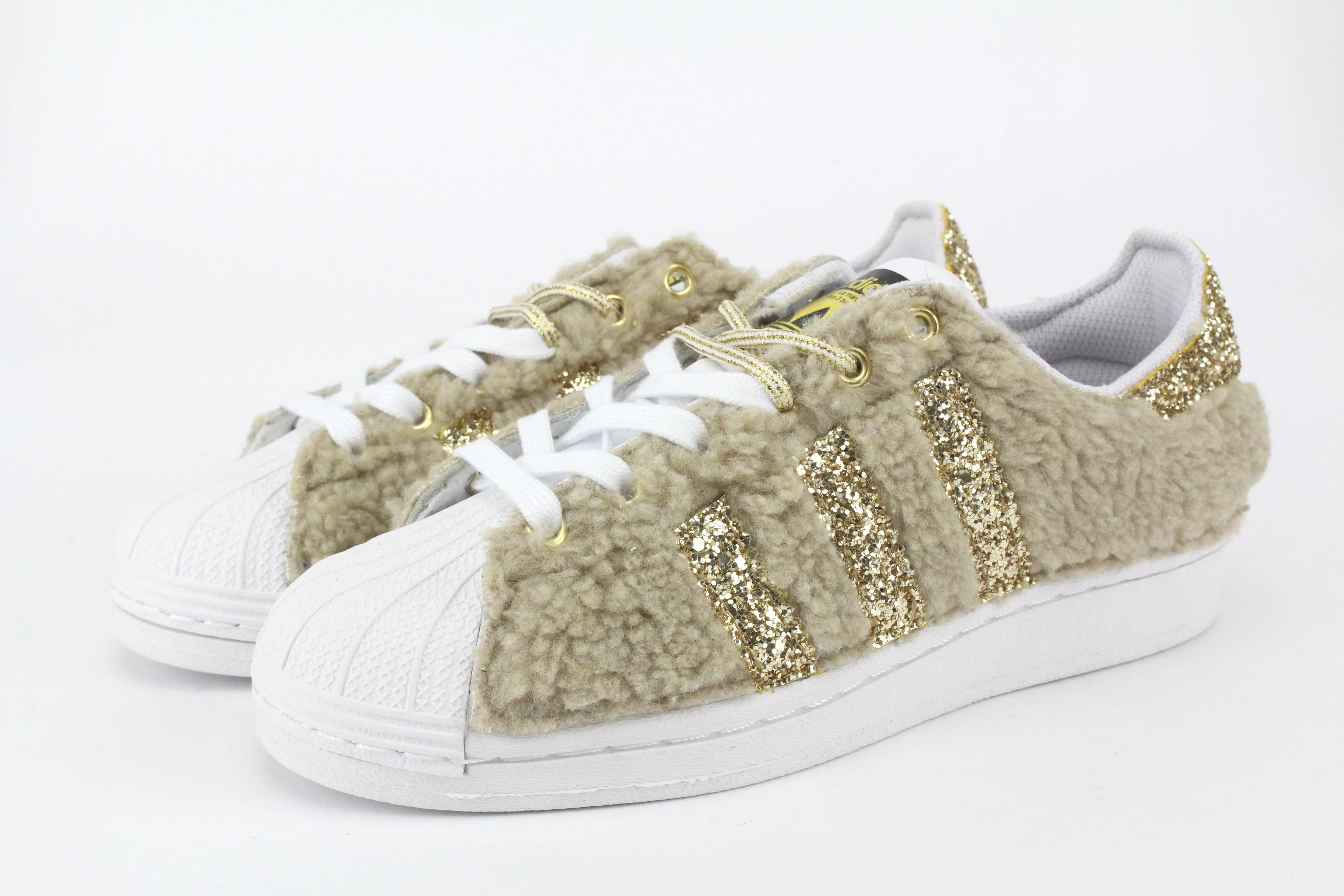 Adidas Superstar Lamb & Glitter Oro Non Slip Heel Guard Gold Shine
