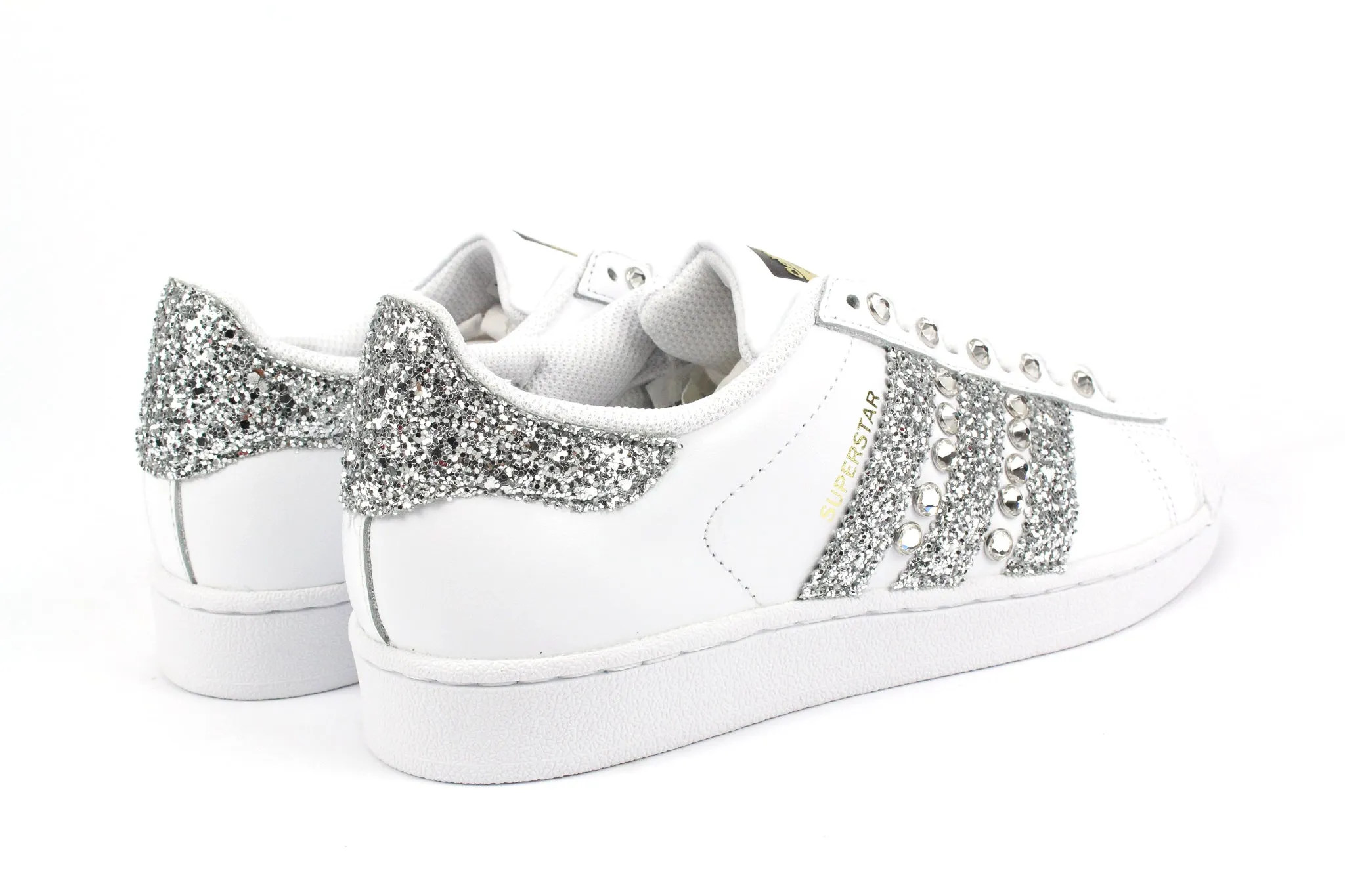 Adidas Superstar Silver Glitter & Strass Neutral Style Jump Hike