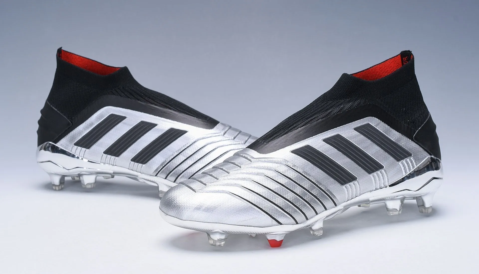 New Adidas Predator 19.1 FG Soccer Cleats Shoes Silver Black Youth Sports