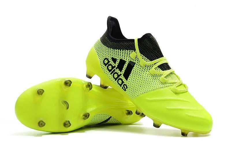 New Adidas fluorescent FG TPU Soccer Cleats Shoes Green Black Ankle Stability Grip Pads