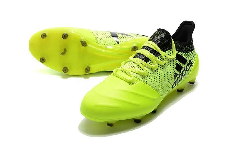 Foot Power New Adidas fluorescent FG TPU Soccer Cleats Shoes Green Black