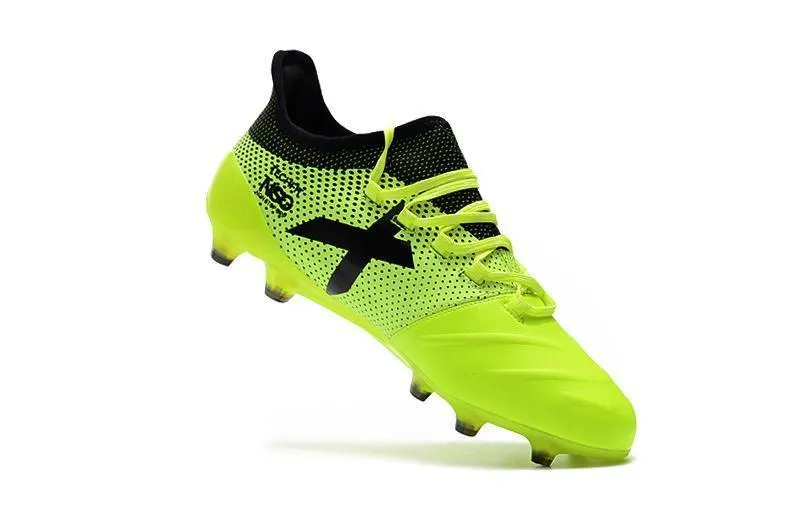 New Adidas fluorescent FG TPU Soccer Cleats Shoes Green Black Quick Strike Sole Grip
