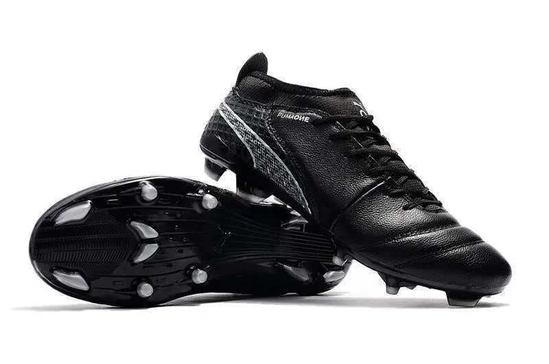 PUMA ONE 17.1 FG Soccer Cleats Black Volt Silver High rebound