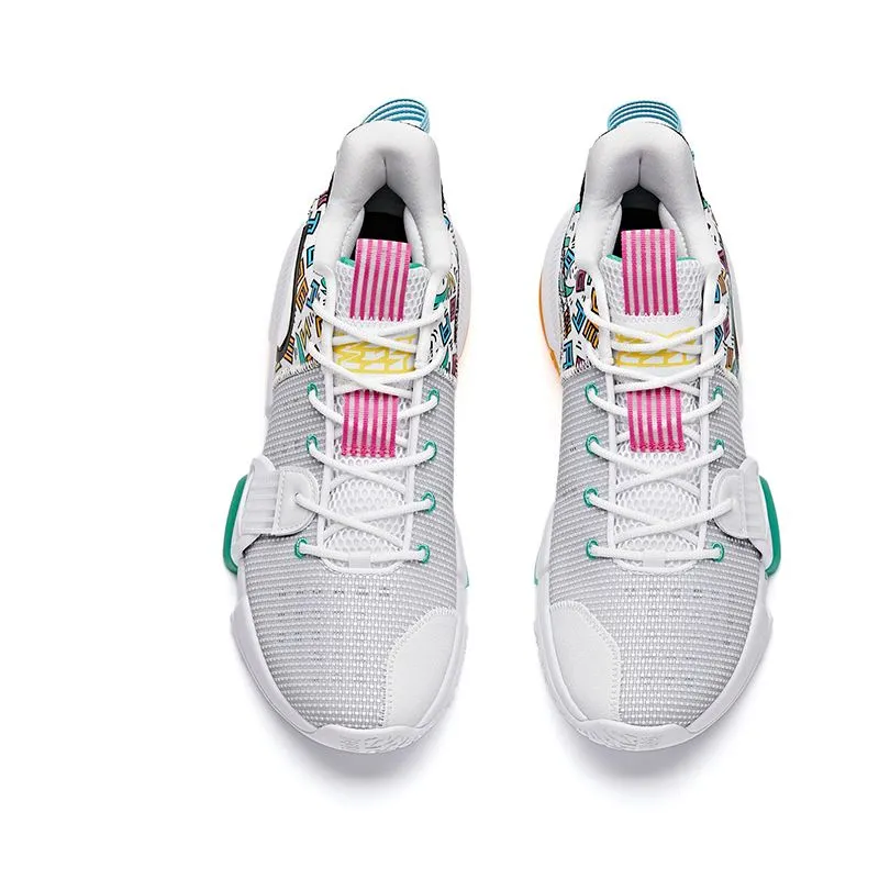 Anta Men's Shock The Game "Daringly" 2.0 White/Black/Green Durable Construction