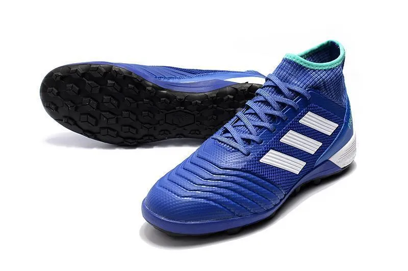 New Adidas Predator TF Primeknit Soccer Cleats Shoes Blue White Stability Pad