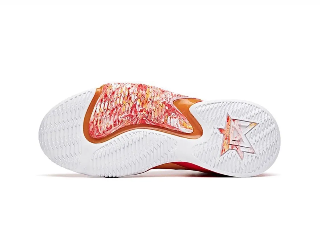 Comfortable toe box Anta Men's Shock The Game 4.0 Red/Yellow