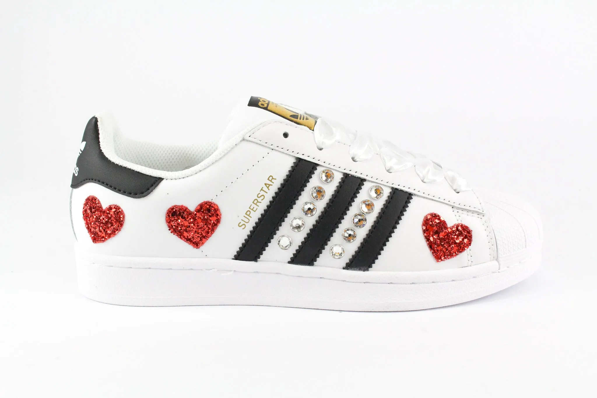 Adidas Superstar Cuori Strass & Lacci Raso Leisure Fit