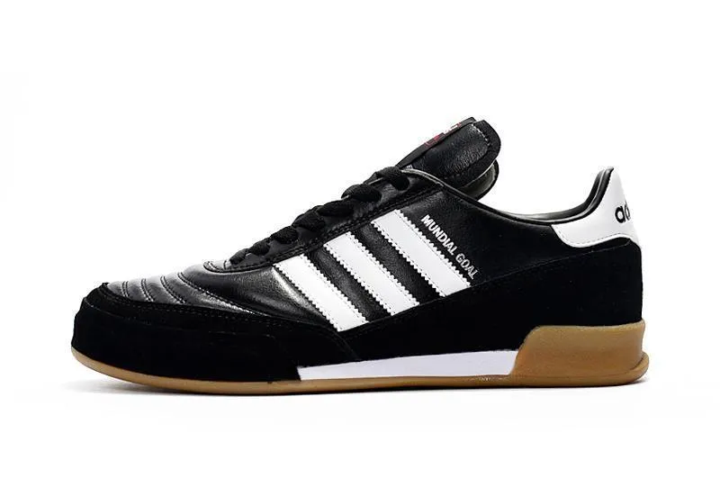 Toe Lift New Adidas MUNDIAL GOAL INDOOR IC Indoor Flat Soccer Cleats Shoes Black White Coffee