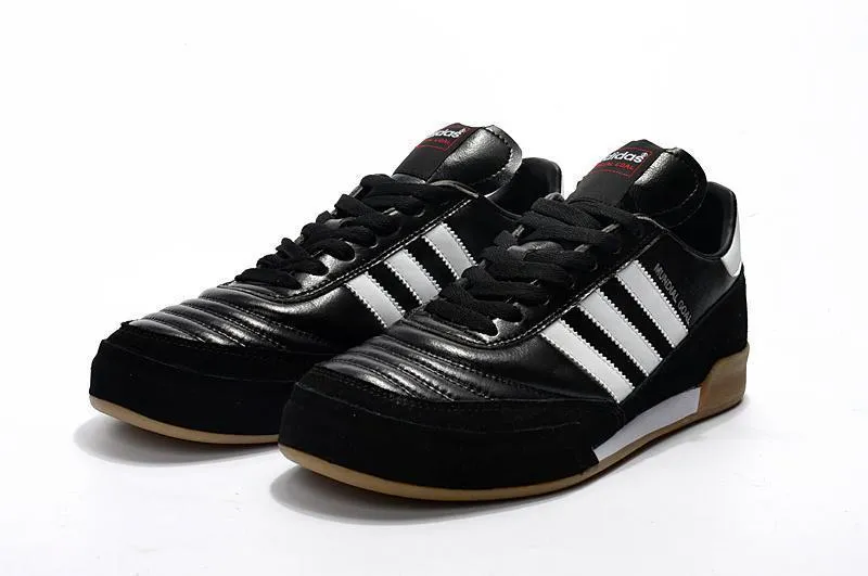 New Adidas MUNDIAL GOAL INDOOR IC Indoor Flat Soccer Cleats Shoes Black White Coffee Inner Grip Pre Match