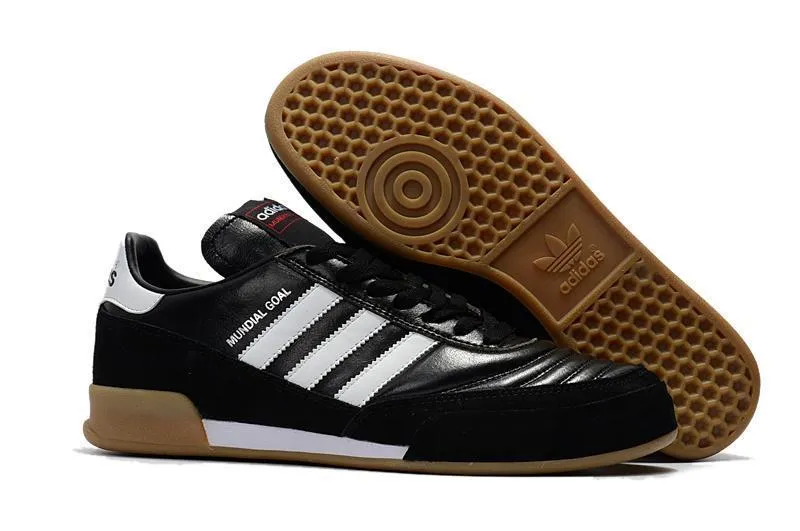 Balanced Agility Step Power New Adidas MUNDIAL GOAL INDOOR IC Indoor Flat Soccer Cleats Shoes Black White Coffee