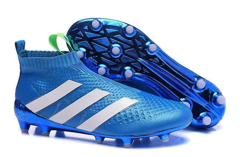 Adidas ACE 16  Purecontrol FG/AG Soccer Cleats Blue White Green Match Routine Kick Practice