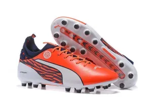 PUMA evoTOUCH Pro FG Soccer Cleats Orange White Black Roll Stability