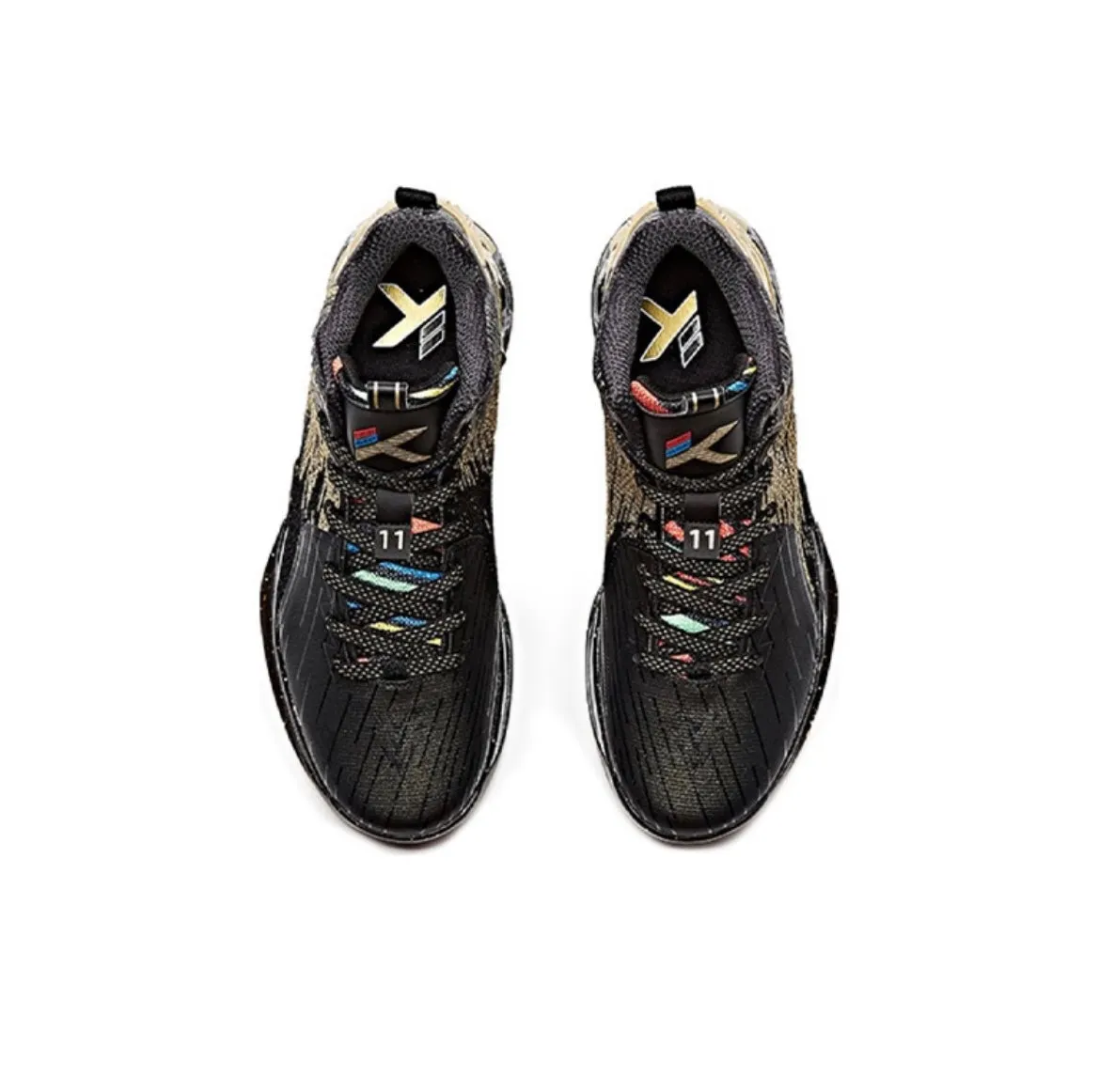 Anta Men's Klay Thompson Kt2 The Finals Black/Gold Dynamic Fit Webbing Protective Heel Cushion