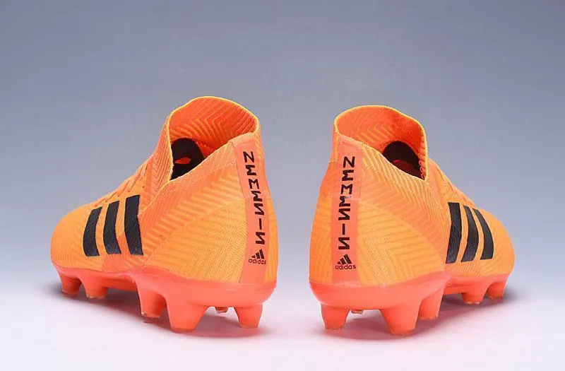 Flexible Construction New Adidas Nemeziz 18   FG Soccer Cleats Shoes Orange Black