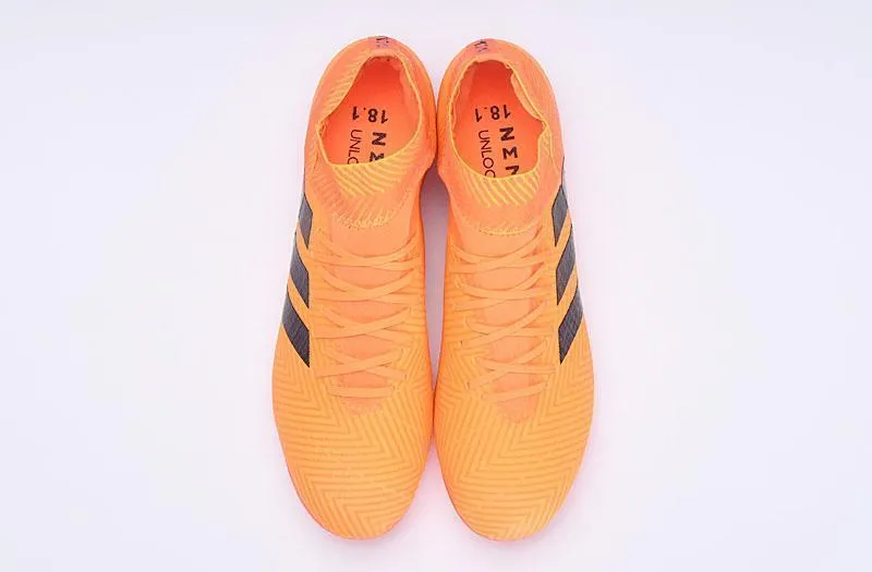 Flex Cushion Inner lining New Adidas Nemeziz 18   FG Soccer Cleats Shoes Orange Black
