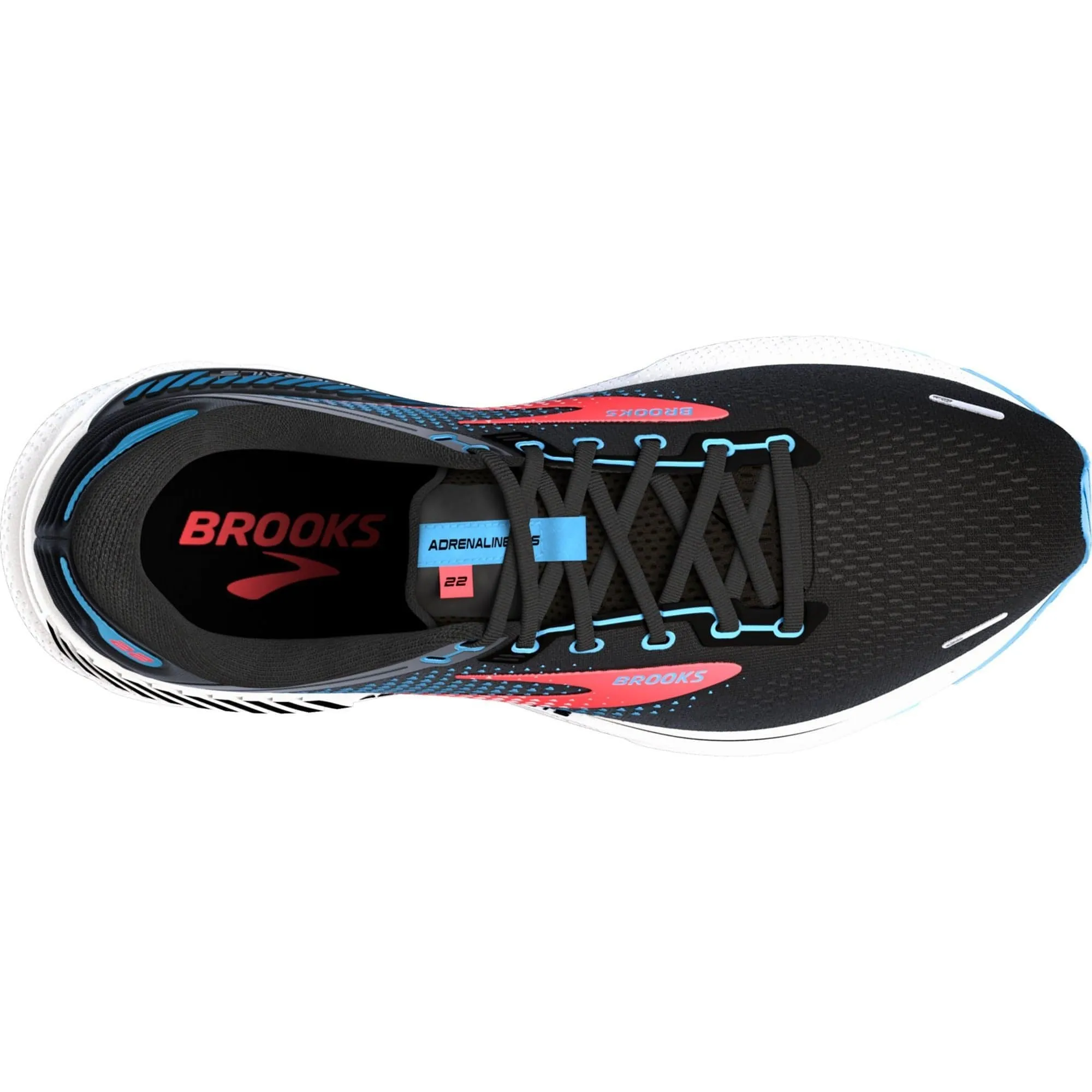 Brooks Adrenaline GTS 22 Womens Running Shoes - Black Abrasion Resistant Collar