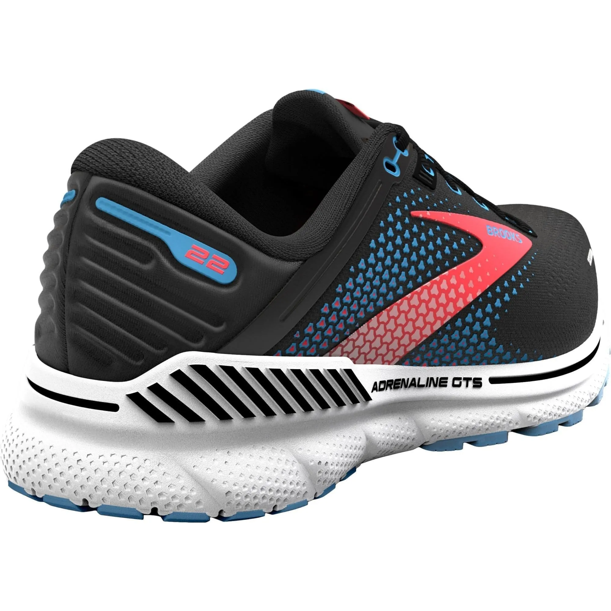 ankle - strap shoes standard - width running gear Brooks Adrenaline GTS 22 Womens Running Shoes - Black