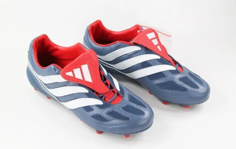 New Adidas Predator FG Soccer Cleats Shoes Blue Red White Athlete Ready Play Focus
