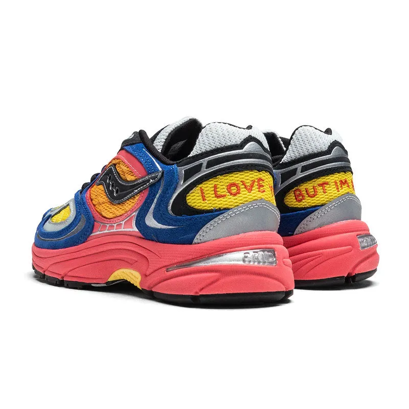 Saucony Grid Jazz 9 Jae Tips I Love You But I??m Busy Blue/Orange/Yellow/Pink S70864-3 low - top shoes recycled - material shoes