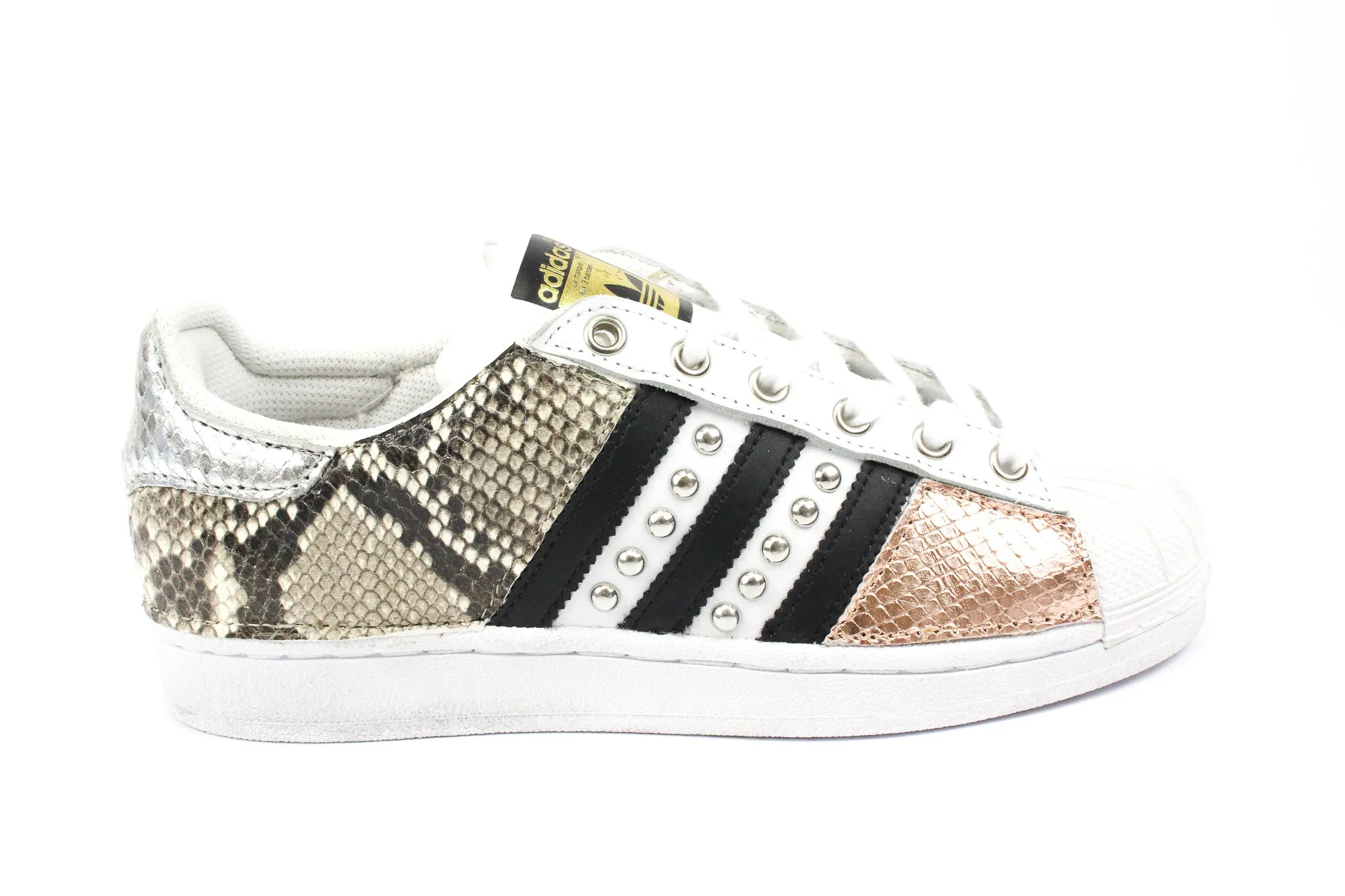 Adidas Superstar Pitone Borchie & Pelle Laminata Rosa Running Shoes Light cushion