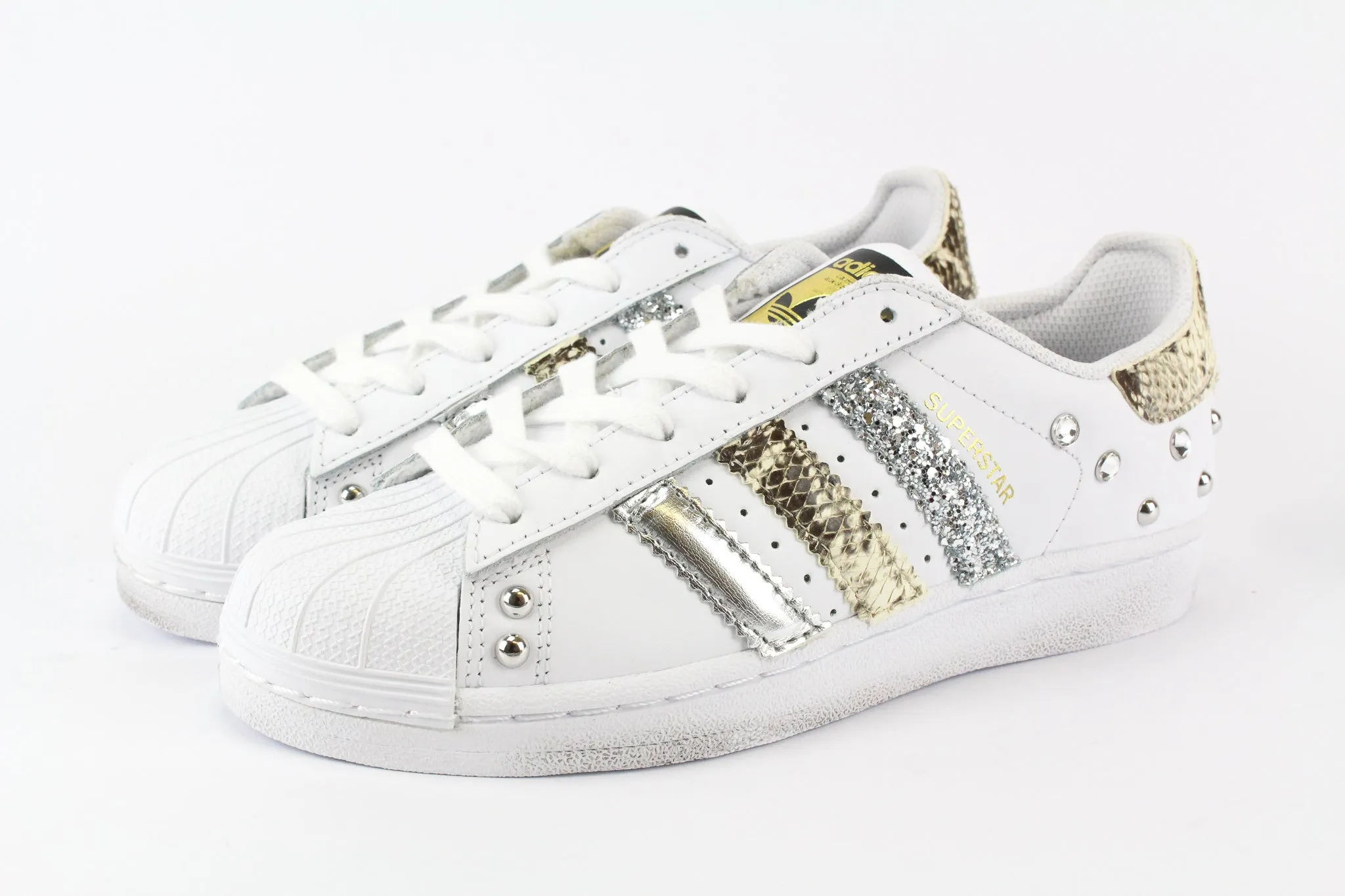 Adidas Superstar Pitone Silver Glitter & Borchie Pure Movement