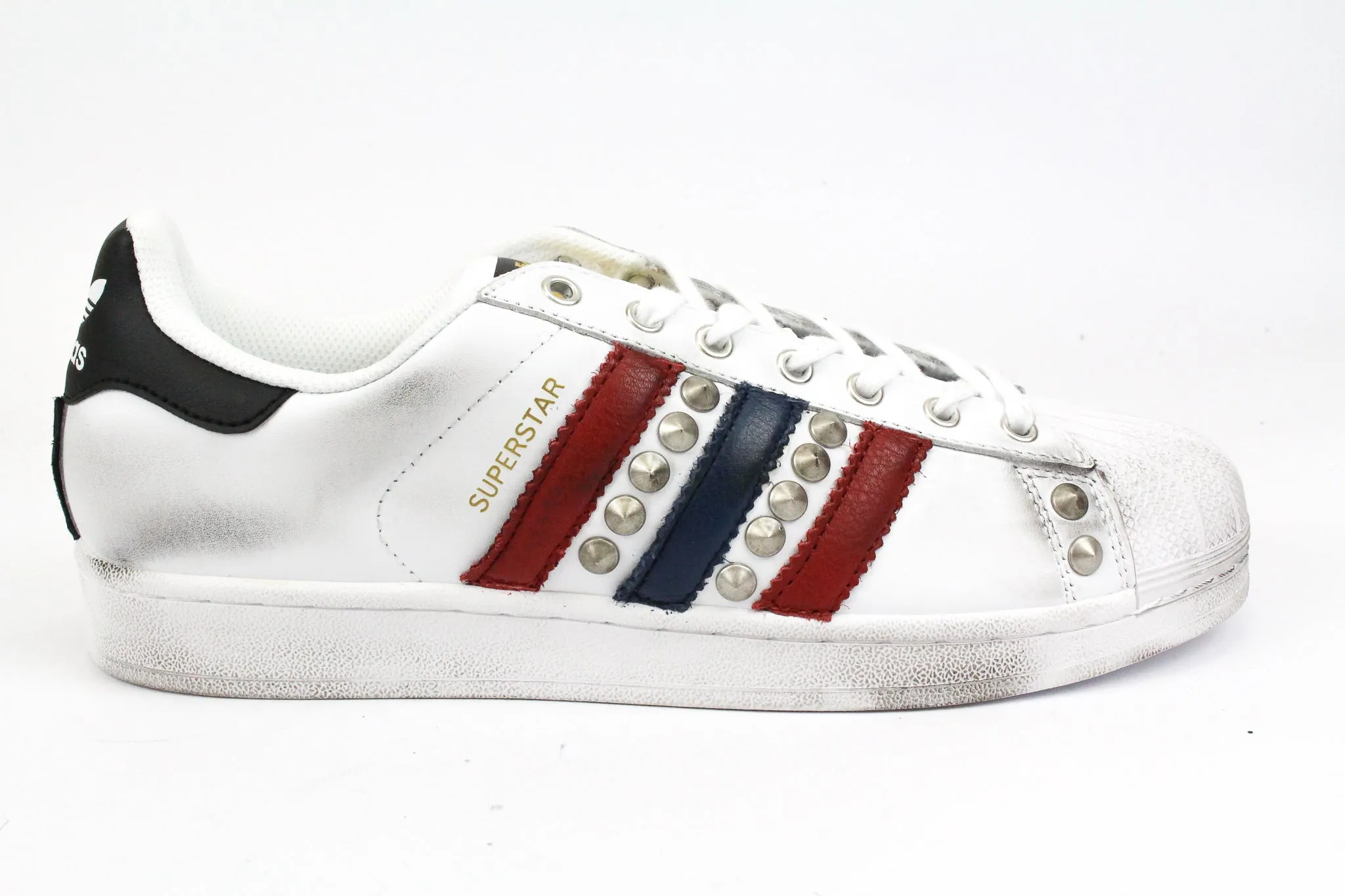 Neutral Color Adidas Superstar Blue/Red & Borchie