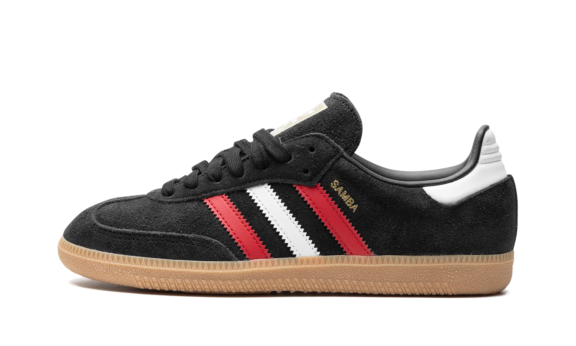 Recycled Outsole Material Grip Step Samba OG "core black/better scarlet/GUM 3"