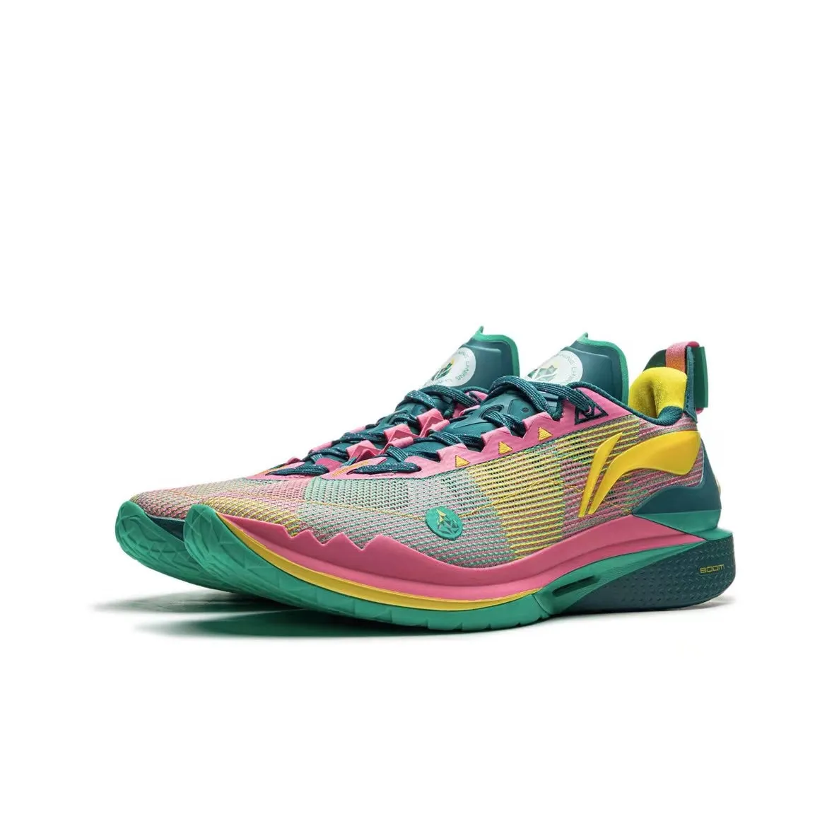 Ultra Flexible Sole High Top Ankle Support Li-Ning Jimmy Butler JB2 - Pink/Yellow/Green